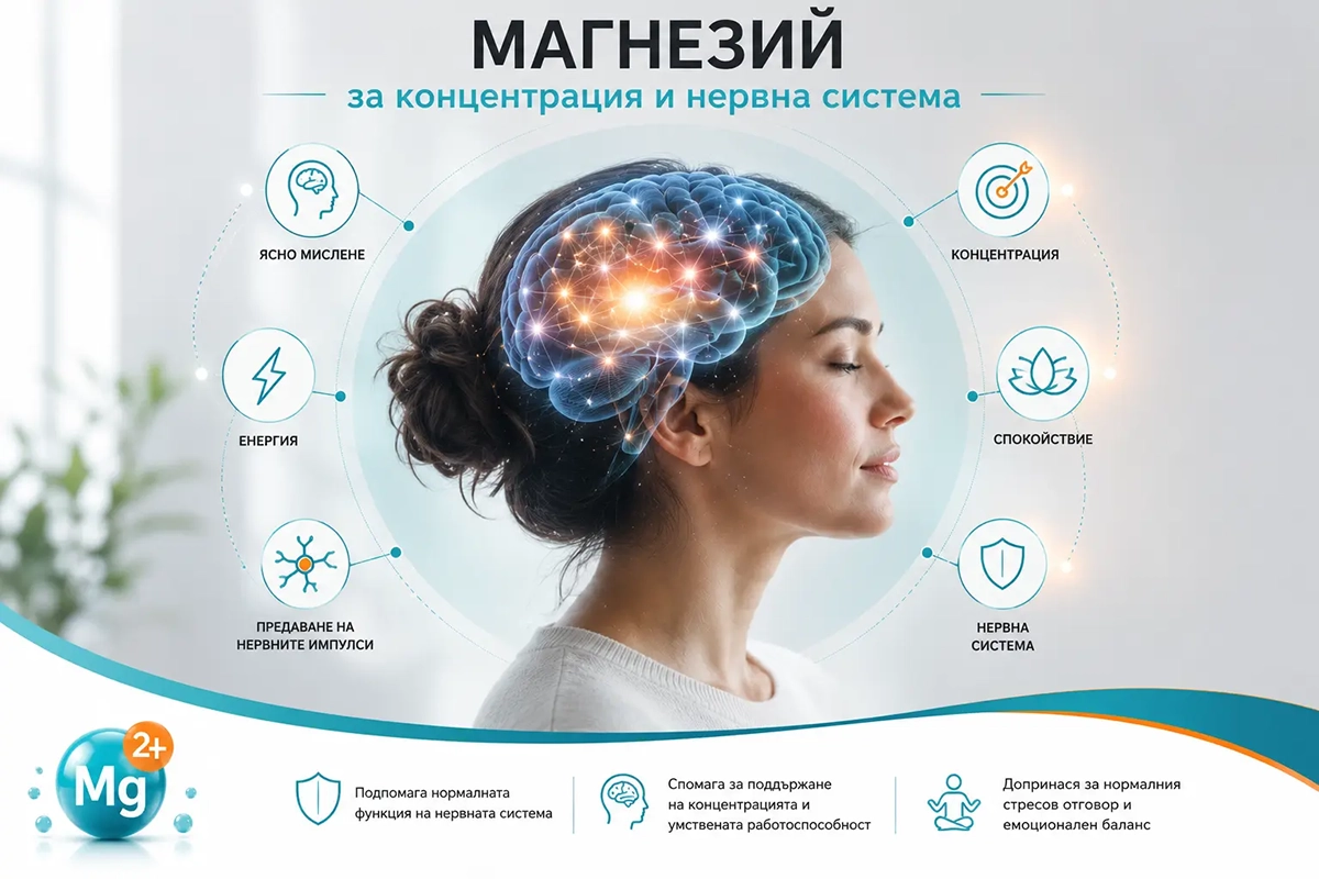 Ролята на магнезия за концетрацията и нервната система и как може да помогне при мозъчна мъгла