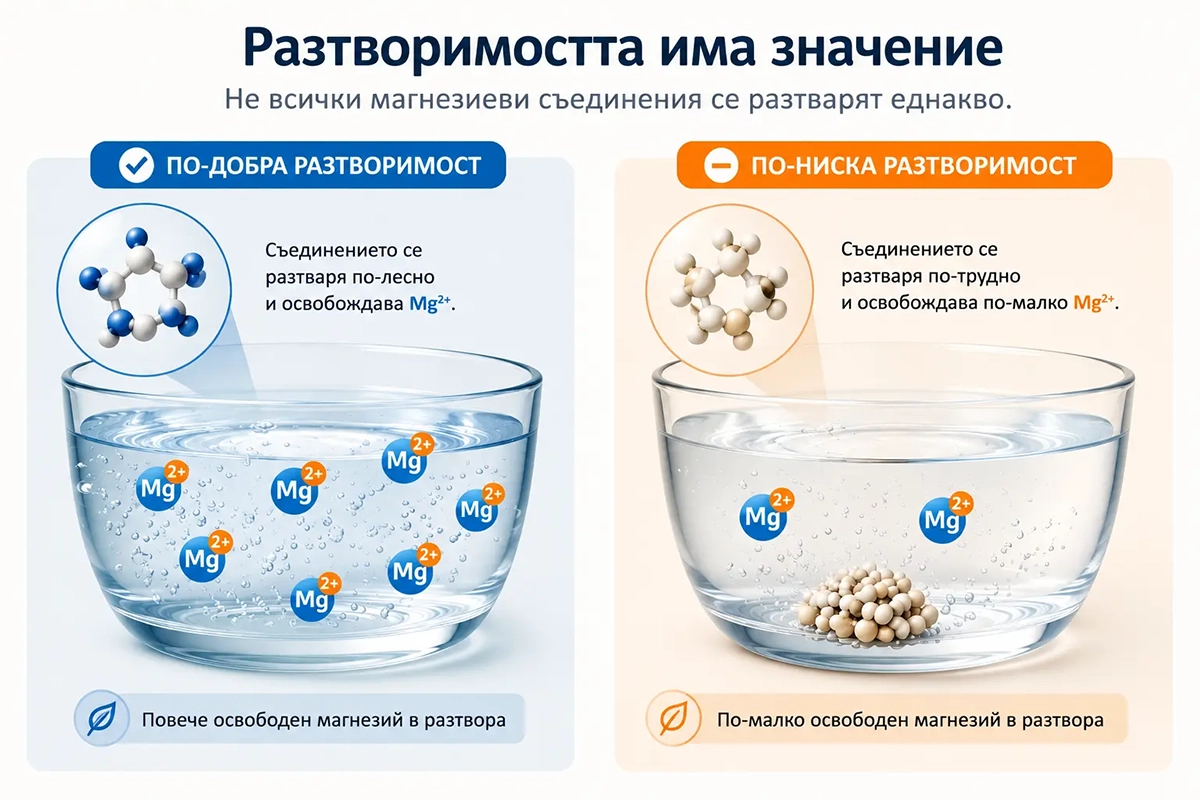 разтворимост на магнезиеви съединения